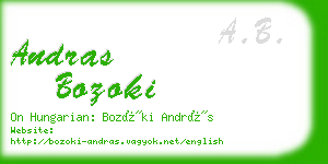 andras bozoki business card